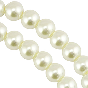 Glasparels rond 12mm Off white