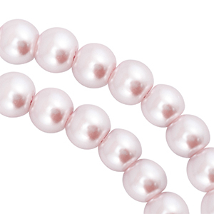 Glasparels rond 8mm Light pastel pink