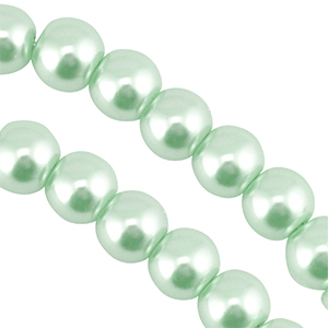 Glasparels rond 6mm Pastel mint green