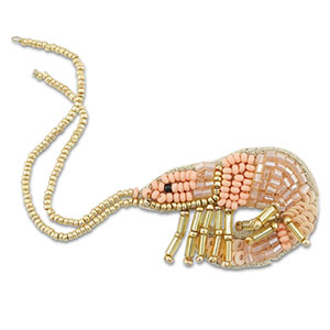 Broches shrimp Peach-gold