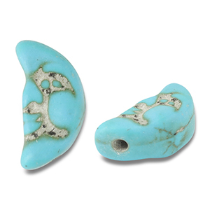 Keramiek kraal moon Turquoise blue