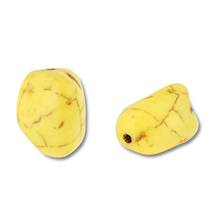 Keramiek kraal irregular Yellow