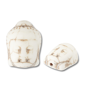 Keramiek kraal buddha Off white