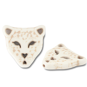 Keramiek kraal leopard Off white