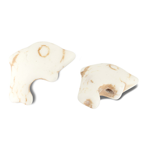 Keramiek kraal dolphin Off white