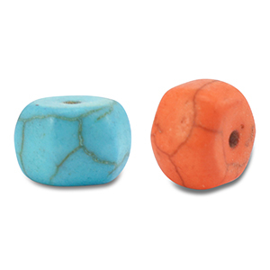 Keramiek kraal hexagon Multicolour