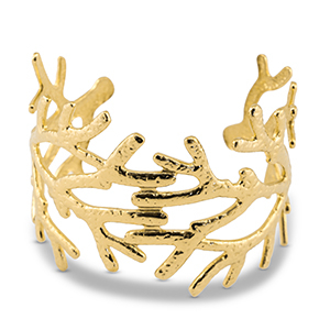 Armbanden van Stainless steel Roestvrij staal (RVS) bangle coral Gold