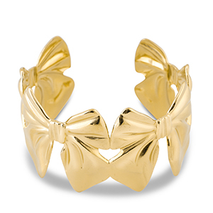 Armbanden van Stainless steel Roestvrij staal (RVS) bangle bow Gold