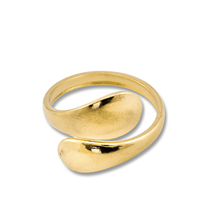 Ringen van Stainless steel Roestvrij staal (RVS) drop Gold