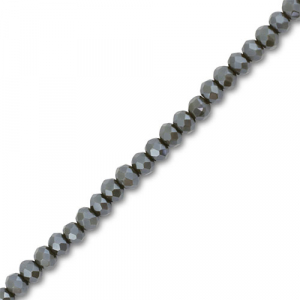 Facet kralen top quality disc 3x2mm Chromium oxide dark green-pearl shine coating