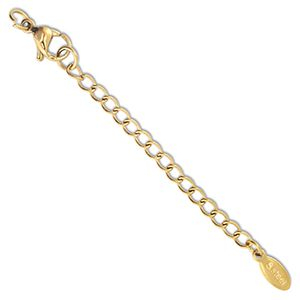 Benodigdheden van Stainless steel Roestvrij staal (RVS) verlengketting set oval met karabijnslot Gold