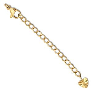 Benodigdheden van Stainless steel Roestvrij staal (RVS) verlengketting set heart met karabijnslot Gold