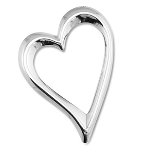 Hangers van Stainless steel Roestvrij staal (RVS) heart Silver