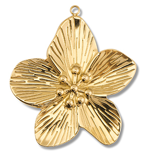 Hangers van Stainless steel Roestvrij staal (RVS) flower Gold