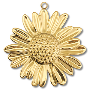 Hangers van Stainless steel Roestvrij staal (RVS) flower Gold