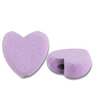 Houten kralen heart Light purple
