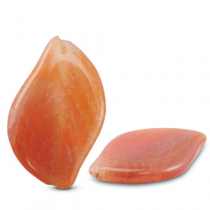 Kralen natuursteen agaat leaf Coral peach/coral red-off white