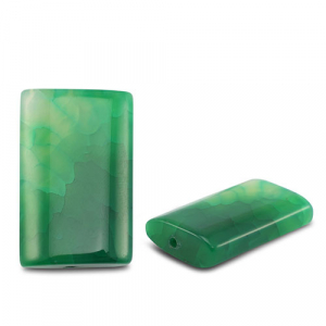Kralen natuursteen agaat rectangle crackled Transparent green