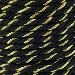 Musthave koord twisted 3mm Black-gold