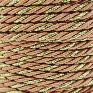Musthave koord twisted 3mm Camel brown-gold