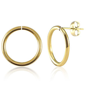 Oorbellen van Stainless steel Roestvrij staal (RVS) 18mm Goud