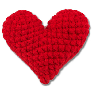 Heart gehaakt Red