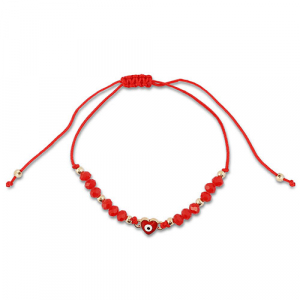 Musthave enkelbandjes mixed beads Red-gold