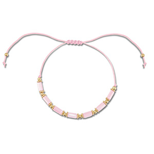 Musthave enkelbandjes mixed beads Light pink-gold