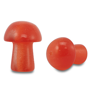 Kralen van natuursteen glas mushroom Coral red