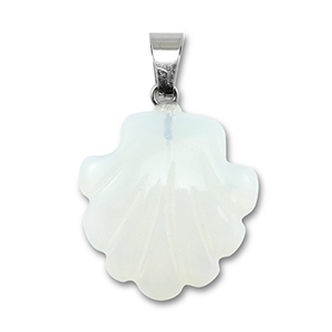 Hangers van natuursteen glas shell Transparent white