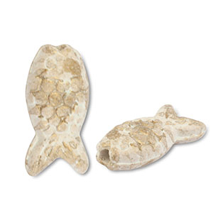 Grieks keramiek DQ fish White-light brown-gold