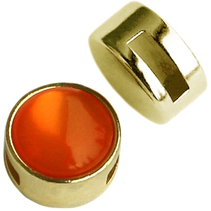 Metaal schuivers DQ Cuoio met setting voor 12mm cabochon Goud