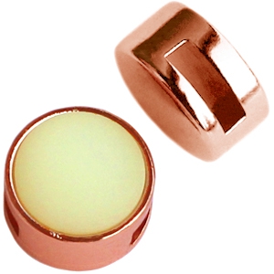 Metaal schuivers DQ Cuoio met setting voor 12mm cabochon Ros&eacute; goud