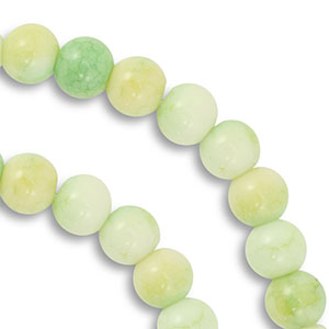Glaskralen 8 mm Light green-light yellow