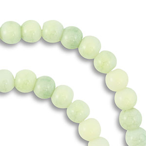 Glaskralen 6 mm Light green-light yellow