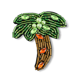 Broches palmtree Multicolour green-brown-orange