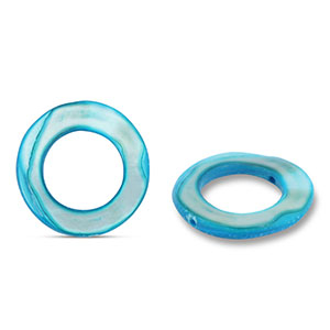 Schelp kralen 20mm round Blue