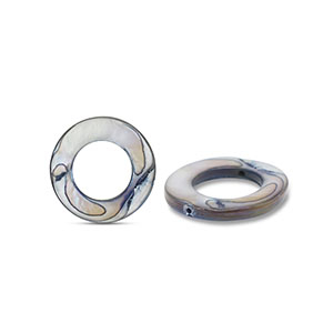 Schelp kralen 15mm round Grey