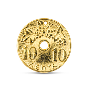 Metaal bedels DQ coin Goud (nikkelvrij)