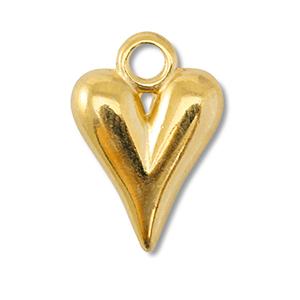 Metaal bedels DQ heart Goud (nikkelvrij)