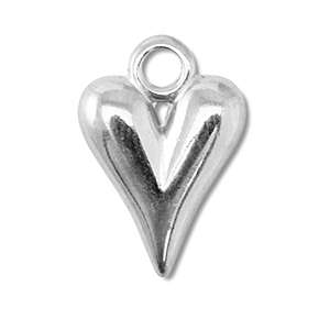 Metaal bedels DQ heart Antiek zilver (nikkelvrij)