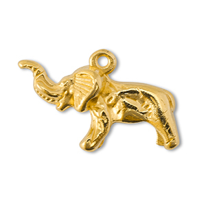 Metaal bedels DQ elephant Goud (nikkelvrij)