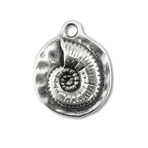 Metaal bedels DQ shell Antiek zilver (nikkelvrij)