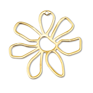 Metaal bedels DQ flower Goud (nikkelvrij)