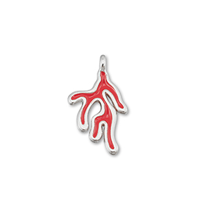 Metaal bedels DQ coral Red-Antiek zilver (nikkelvrij)