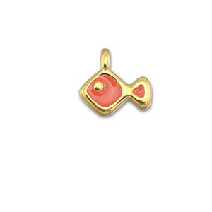 Metaal bedels DQ fish Coral red-Goud (nikkelvrij)