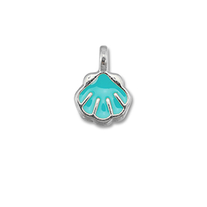 Metaal bedels DQ shell Turquoise blue-Antiek zilver (nikkelvrij)