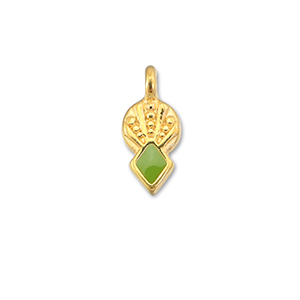 Metaal bedels DQ rhombus Light green-Goud (nikkelvrij)