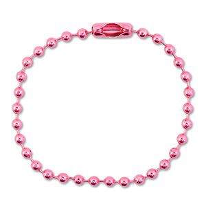 Gekleurde onderdelen ball chain with clasp Shiny pink