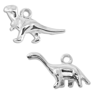 Metaal bedels DQ dinosaur Antiek zilver (nikkelvrij)